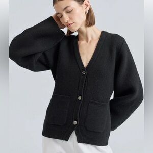 Almina Concept Black V neck Cardigan- like new